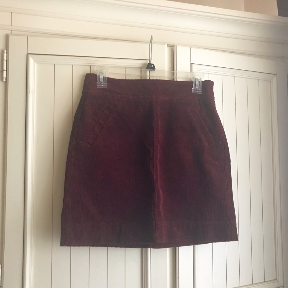 Burgundy Corduroy Skirt